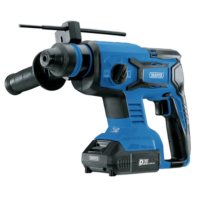 D20 20V Brushless SDS+ Rotary Hammer Drill with 2 x 2Ah Batteries and Charger