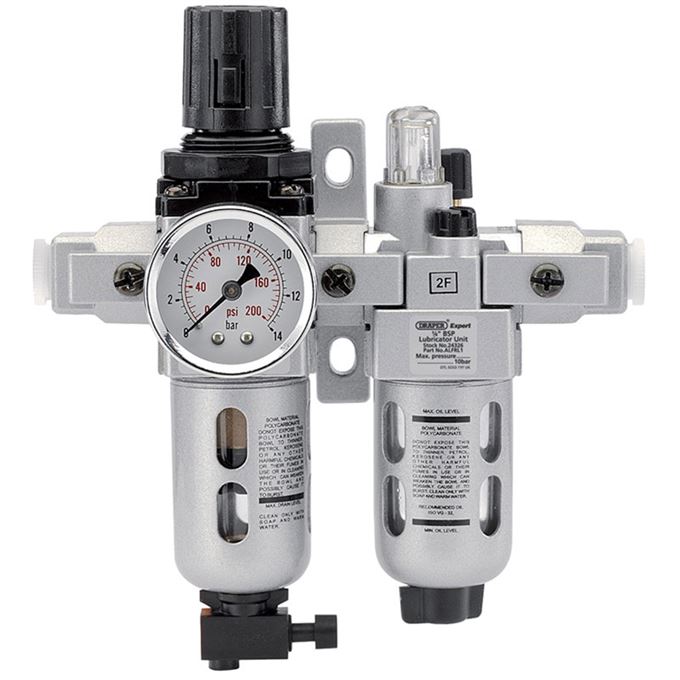 Expert 1/4" BSP Combined Filter/Regulator/Lubricator Unit (FRL)