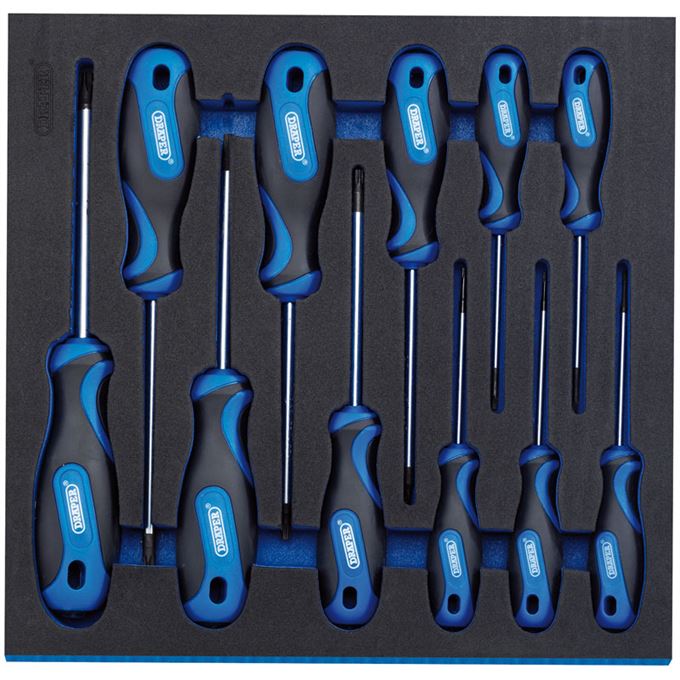 TX-STAR® Security Soft Grip Screwdriver Set in 1/2 Drawer EVA Insert Tray (11 Piece)