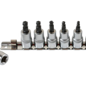 Ball End Hex Socket Bit Set 3/8"D 7pc