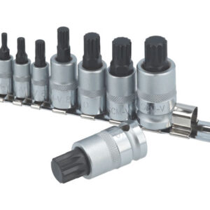 Spline Socket Bit Set 1/4"D, 3/8"D, & 1/2"D 8pc