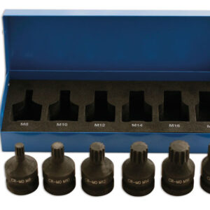 Impact Spline Socket Bit Set 1/2"D 6pc