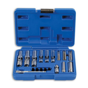 Specialist Thin Wall Glow Plug Socket Set 1/4"D, 3/8"D 18pc