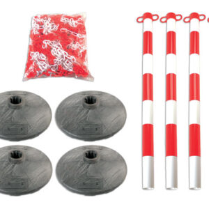 Set of 4 Posts & Bases with Chain