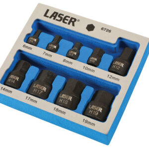 Alternative view of Low Profile Impact Hex Socket Bit Set 1/4"D, 3/8"D 9pc