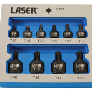 Low Profile Impact Star Socket Bit Set 1/4"D, 3/8"D 10pc