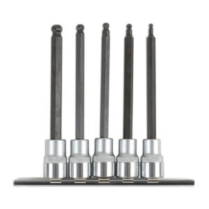 Long Ball End Hex Socket Bit Set 3/8"D 5pc
