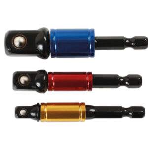 Socket Adaptor Set, Rotating Sleeve 1/4"D, 3/8"D, 1/2"D 3pc