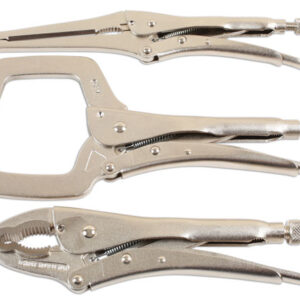Locking Grip Wrench & Clamp Set 3pc