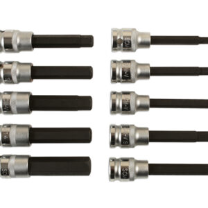 Long Hex Socket Bit Set 1/2"D 10pc
