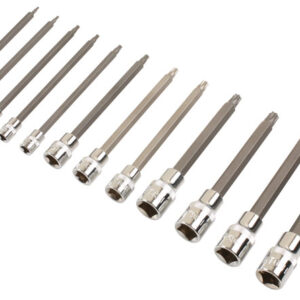 Long Tamperproof Torx® Socket Bit Set 1/4"D, 3/8"D, 1/2"D