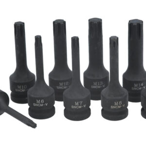 Impact Ribe Socket Bit Set 1/2"D 9pc