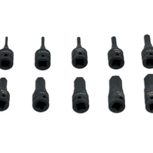 Impact Hex Socket Bit Set 1/4"D 10pc