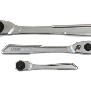 Slim Handle Ratchet Set 1/4"D, 3/8"D, 1/2"D 3pc