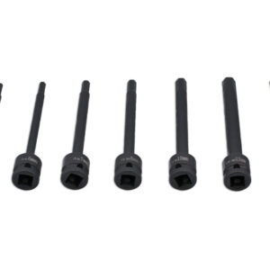 Extra Long Impact Hex Bit Set 1/2"D 7pc