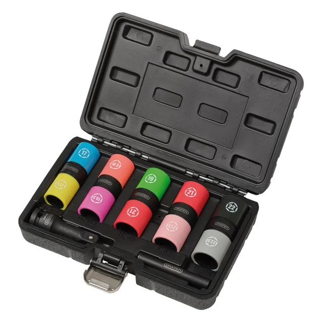 Set de chei tubulare cu două capete pentru piulițe de roată, antrenare 1/2", 7 piese